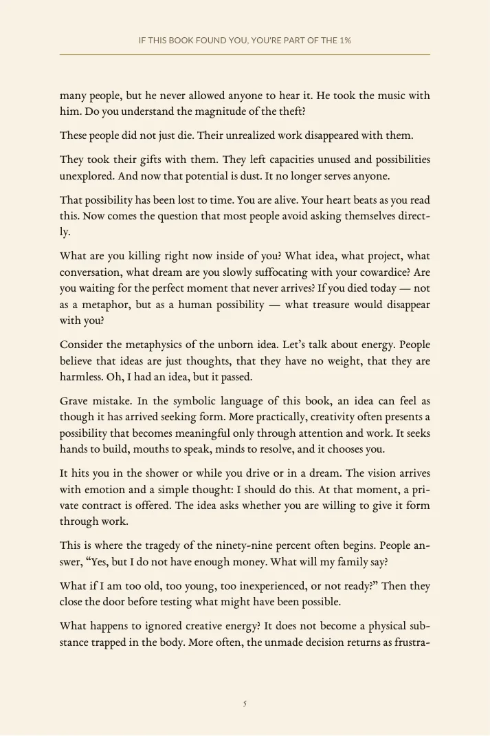 Interior preview page from If This Book Found You, You're Part of the 1 Percent