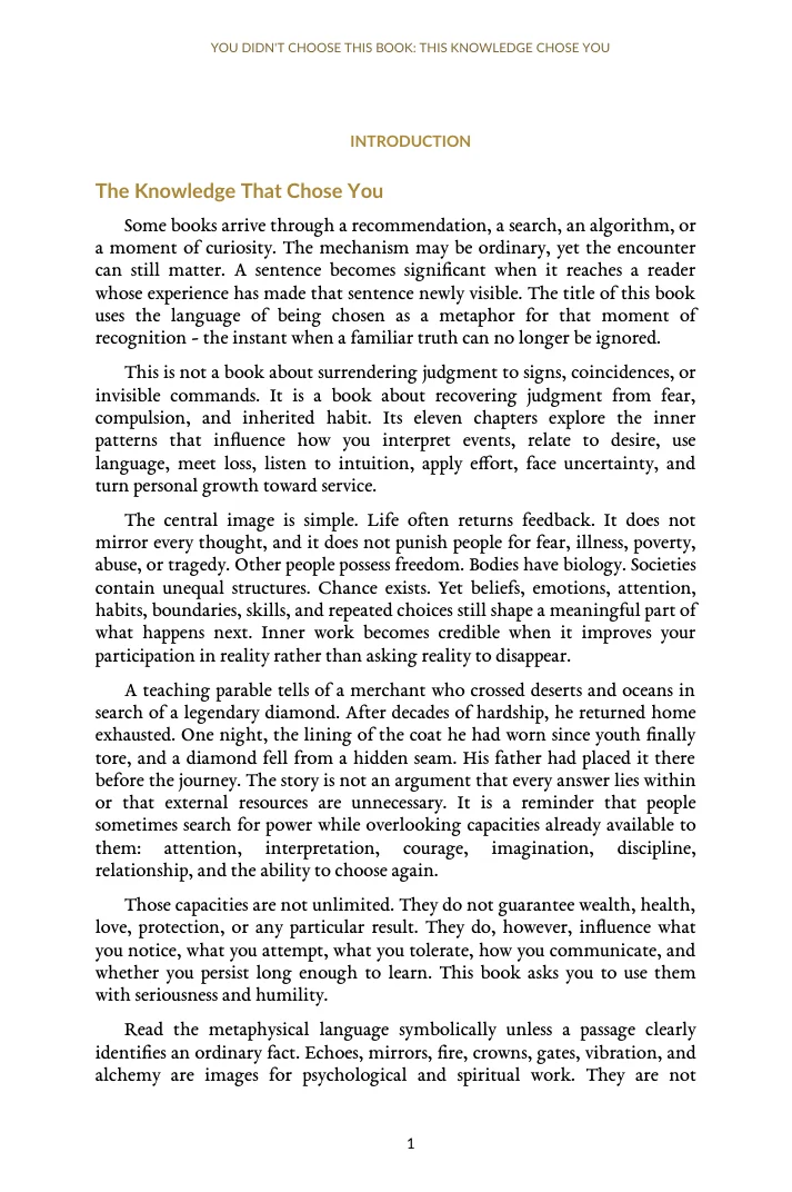 Interior preview page from You Didn't Choose This Book, This Knowledge Chose You