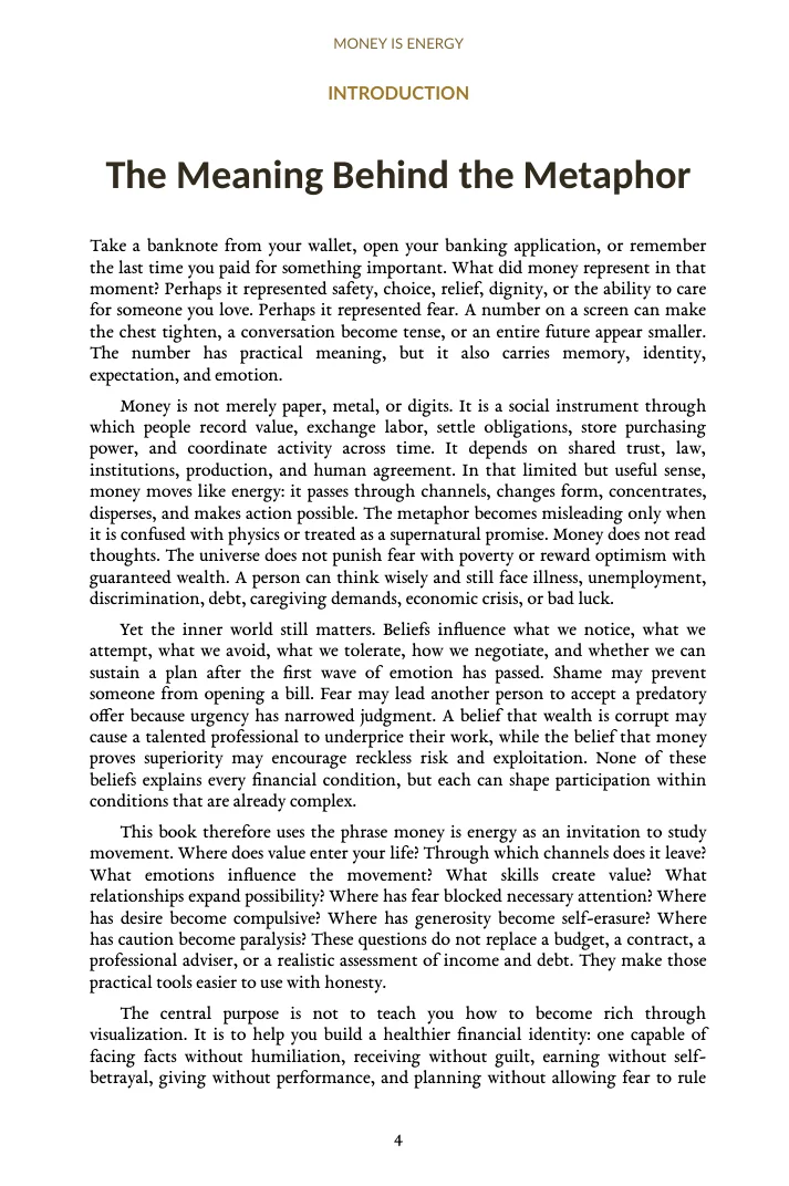 Interior preview page from Money Is Energy